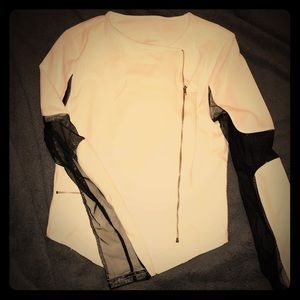 ‼️BOGO White and Black Dressy Blouse Mesh Sleeves